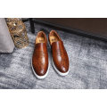 Sapatilha masculina de couro novo estilo sapatos casuais